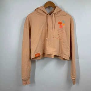 BTS Women's Rare Permission To Dance PTD Concert LA‎ Peach Cropped Hoodie Size L